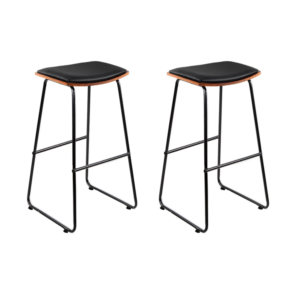 Set of 2 Metal Bar Stools Kitchen Counter Stools Chairs