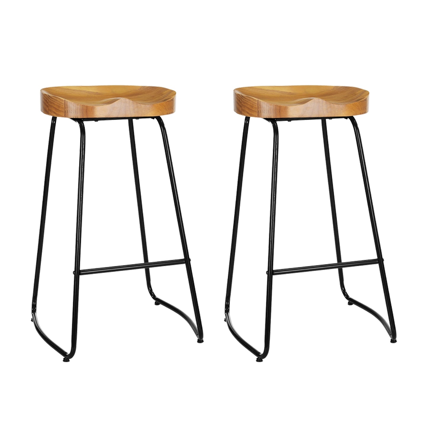 Set of 2 Wooden Tractor Bar Stools Tractor Seat 75cm