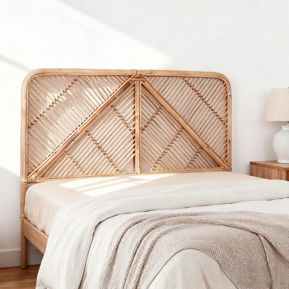 Queen Size | Fred Rattan Bed Headboard - Pine
