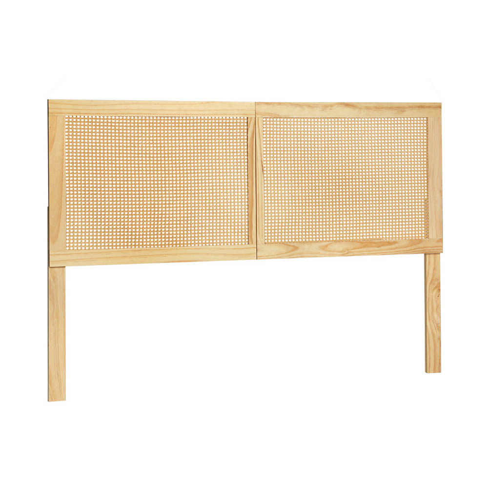 Double Size | Ribo Rattan Bed Headboard - Pine