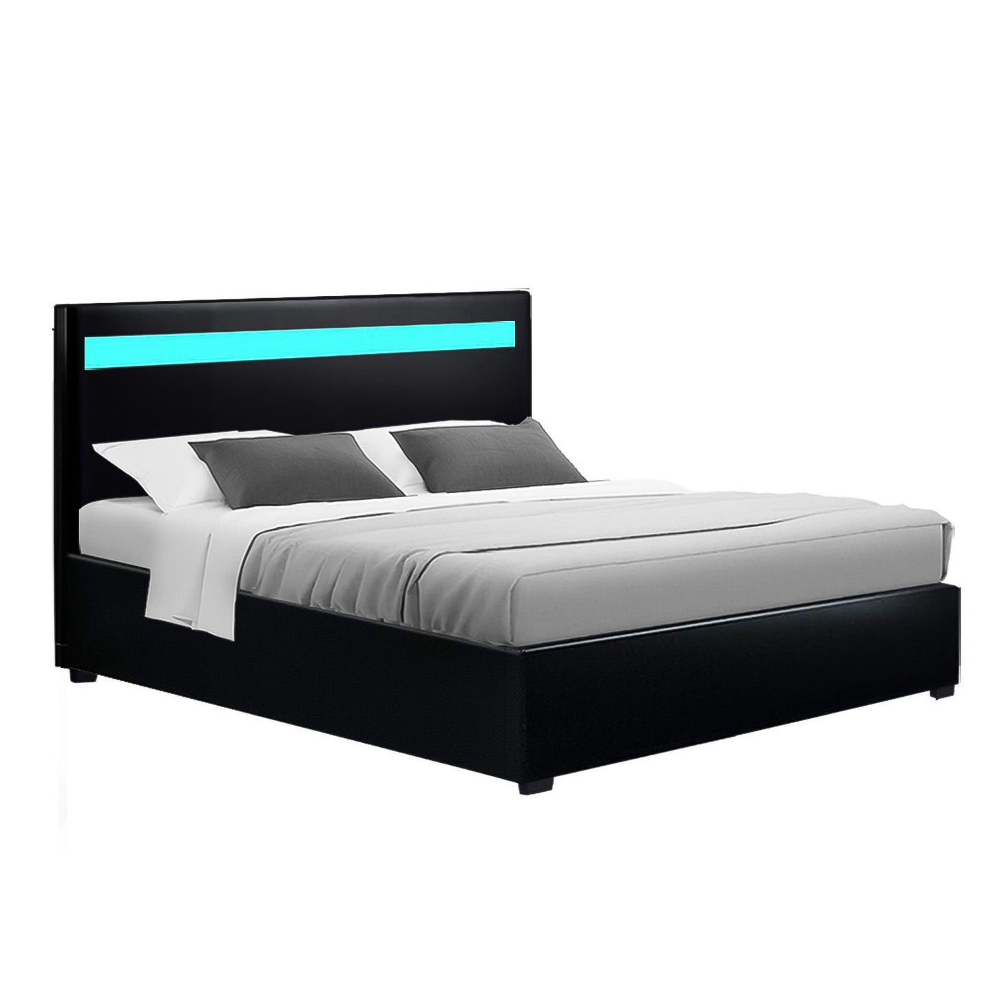 Cole Double LED Gas Lift Bed Frame - Black
