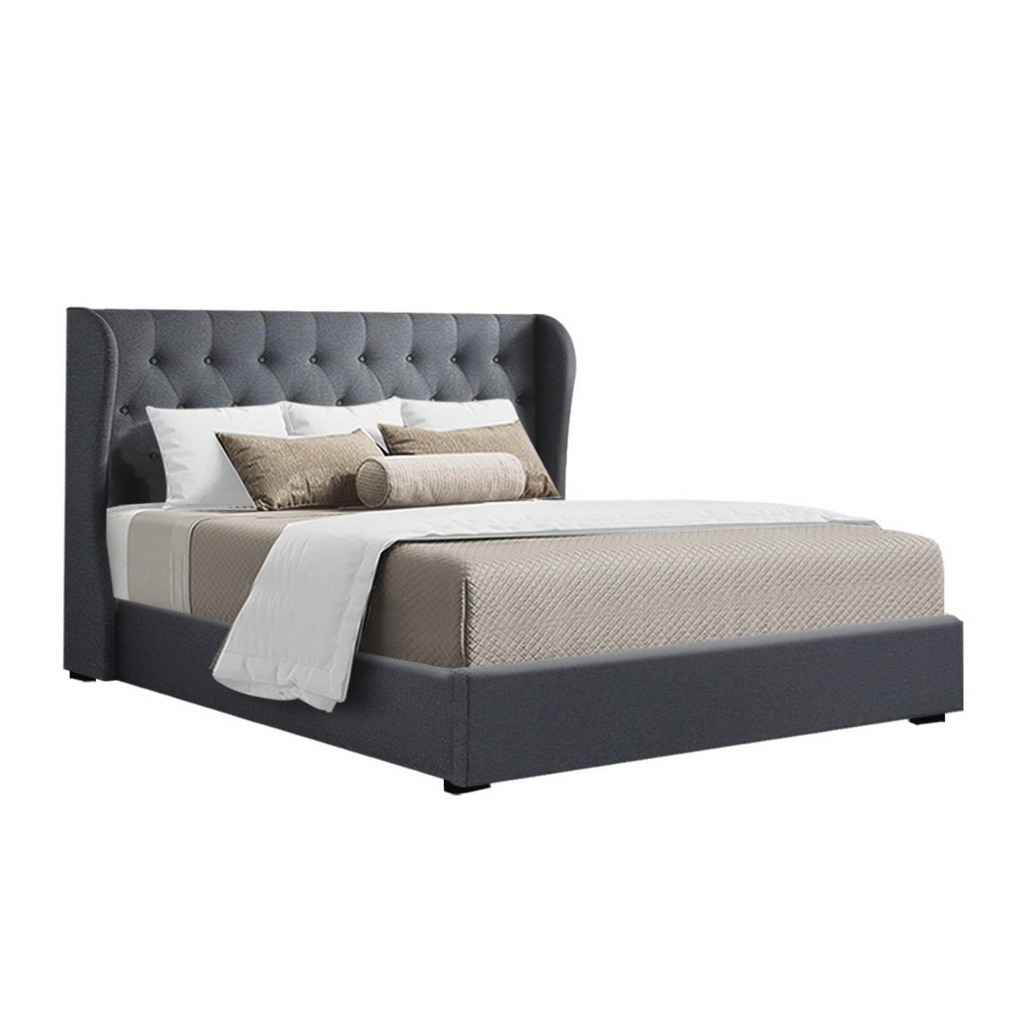 Issa Queen Gas Lift Bed Frame - Charcoal