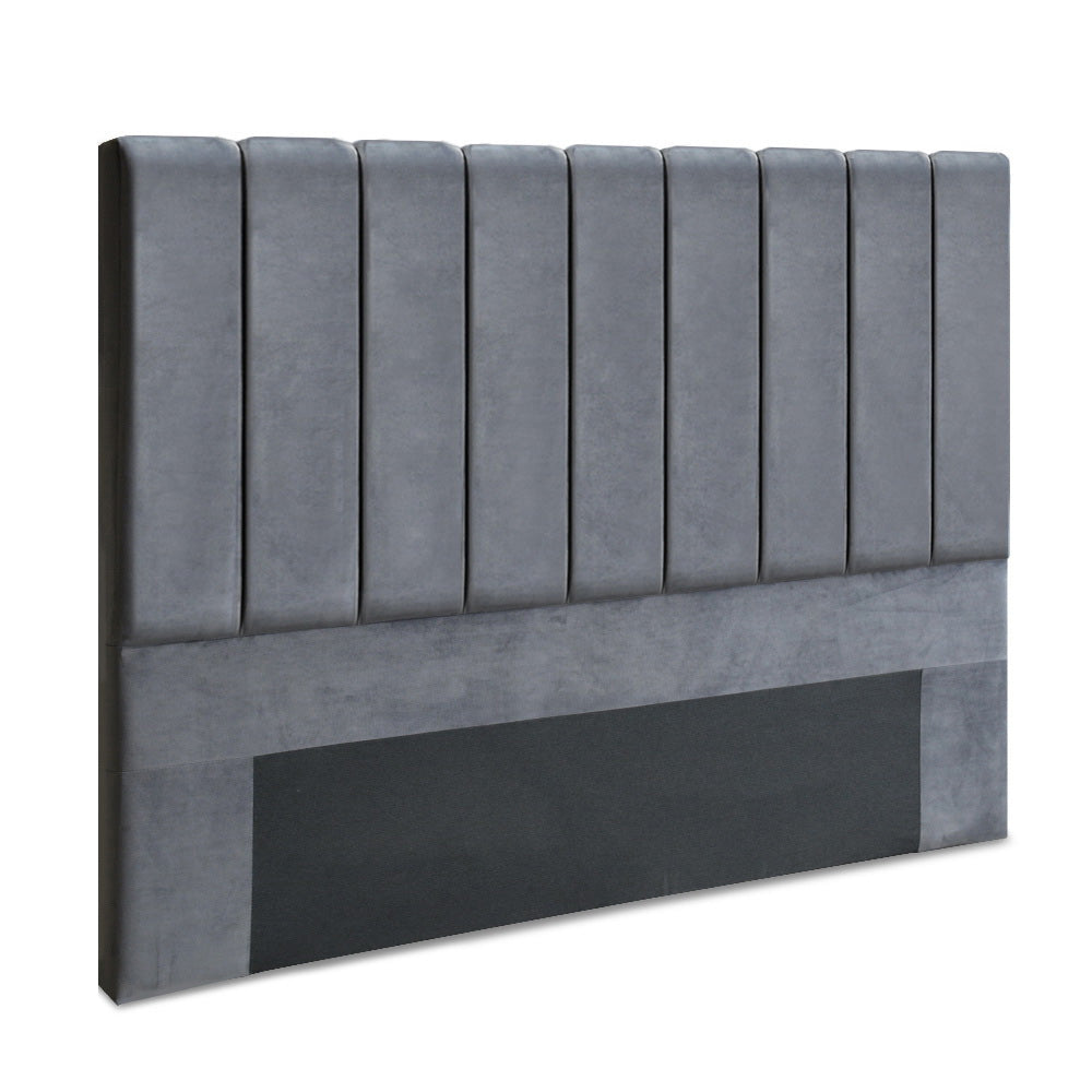 King Size | Sala Velvet Bed Headboard - Grey