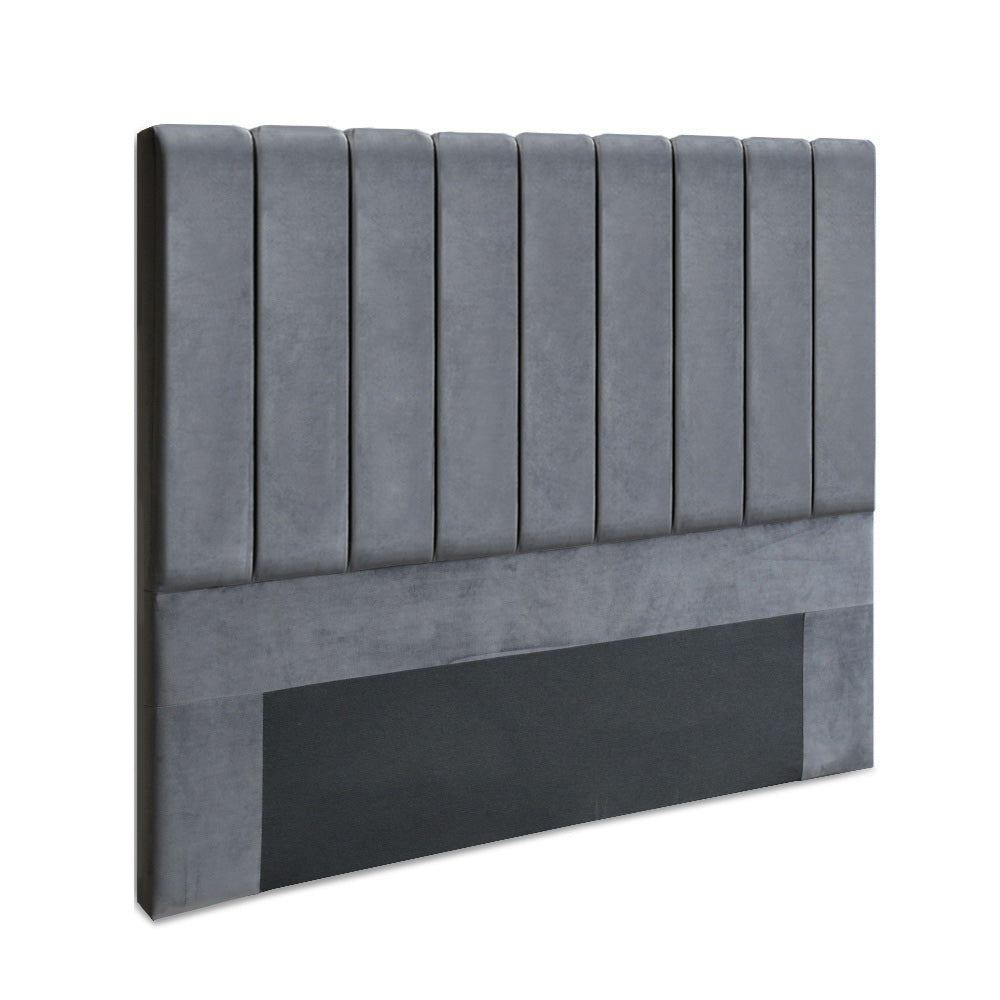 Queen Size | Sala Velvet Bed Headboard - Grey