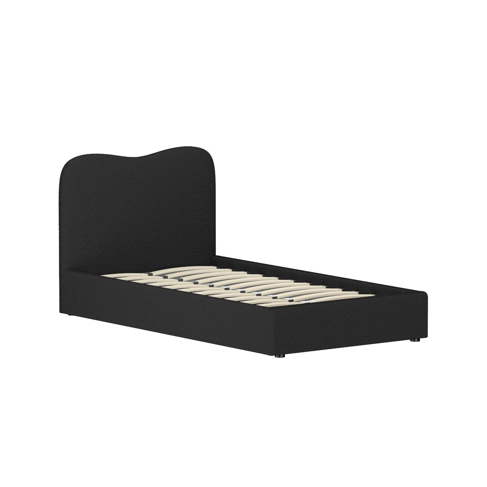 Dara King Single Bed Frame - Black Boucle