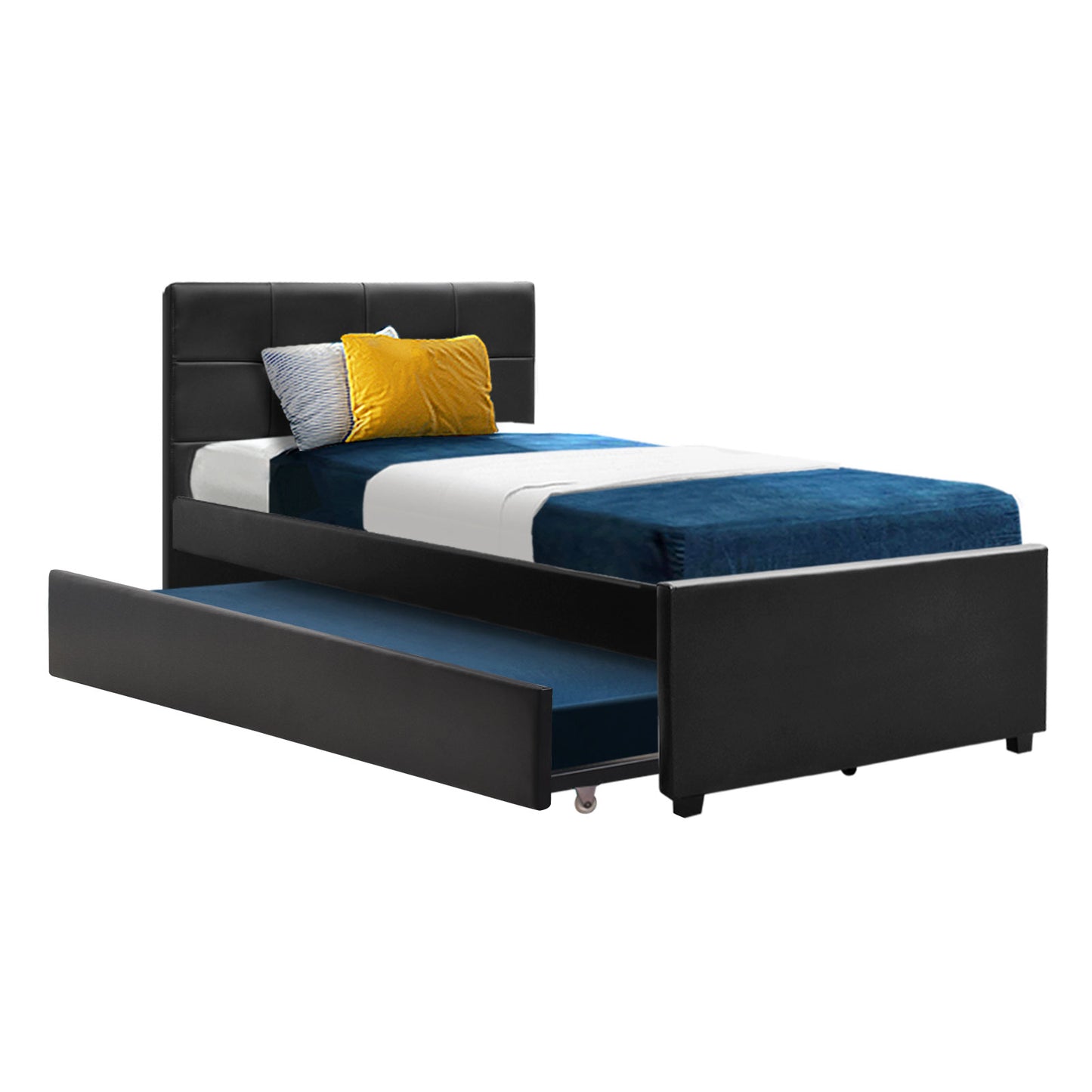 Fripp King Single Trundle Daybed Bed Frame - Black