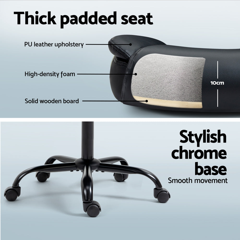 Computer Desk & Executive Office Chair Set - Black