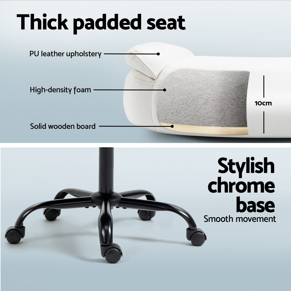 Computer Desk & Executive Office Chair Set - White