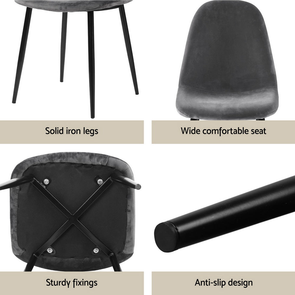 Caleb 5PC Dining Table and Chairs Set - Grey