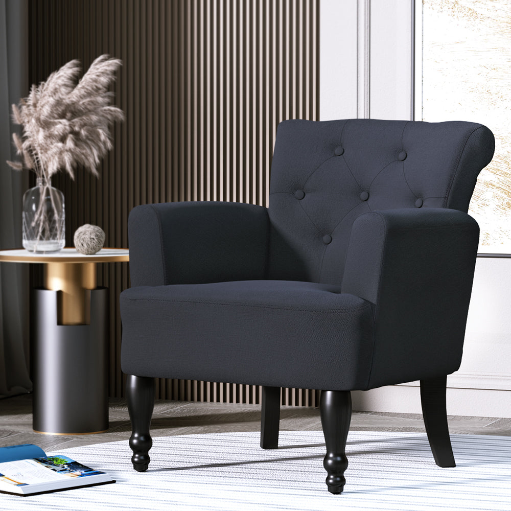 Lothair Armchair Wingback - Charcoal