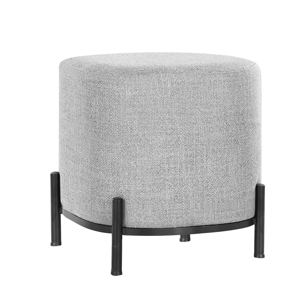 Ottoman Foot Stool Square Linen - Grey