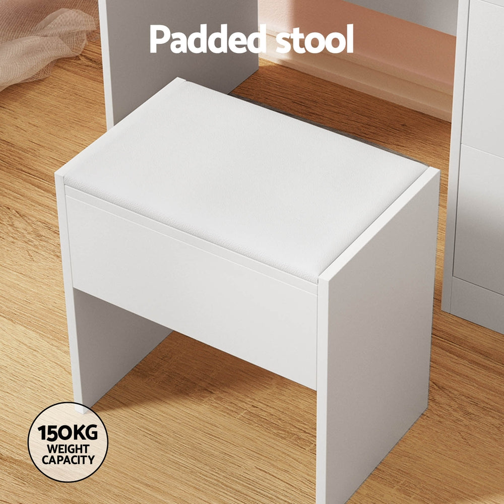 Darcy Dressing Table Set Stool 15 LED Bulbs - White