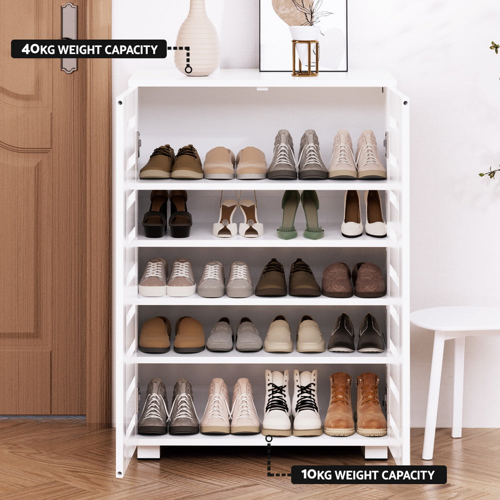 Alster Shoe Rack Storage Cabinet 20 Pairs 5-tier - White