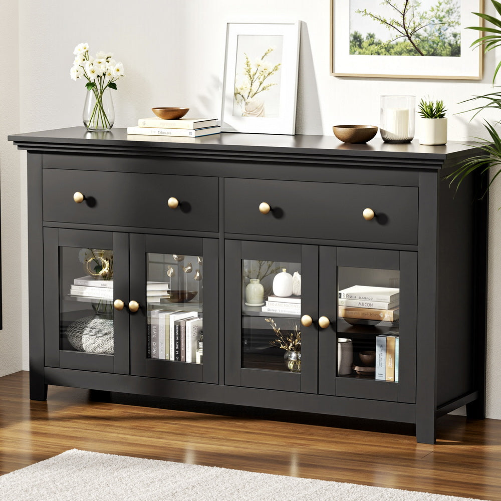 Buffet Sideboard Storage Cabinet - Black