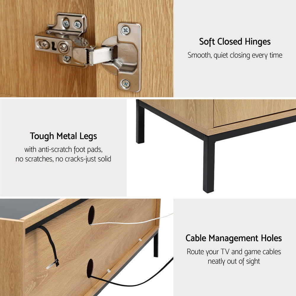 TV Unit Entertainment Unit Storage Cabinet Shelf 160cm - Pine