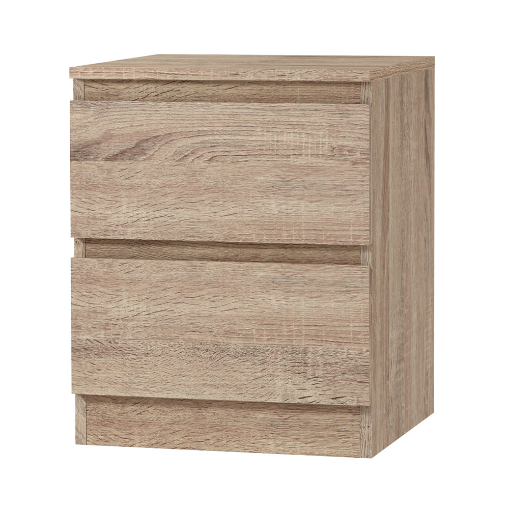 Pepe Bedside Table 2 Drawers - Oak