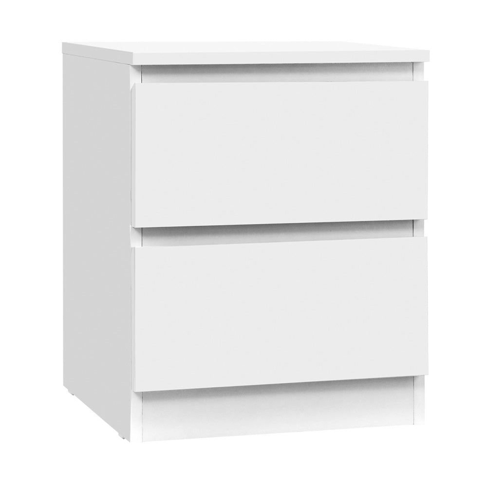 Pepe Bedside Table 2 Drawers - White