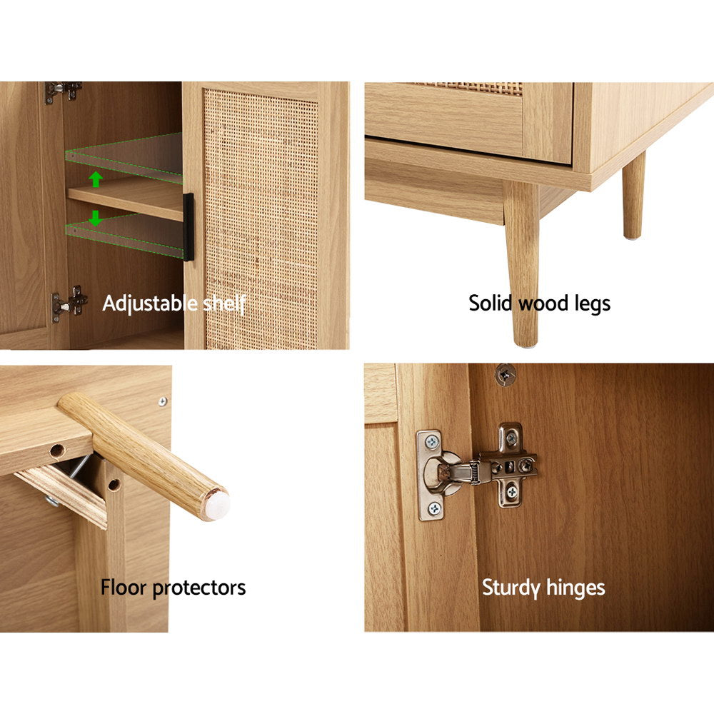 Briony Rattan Buffet Sideboard 2 Doors - Oak