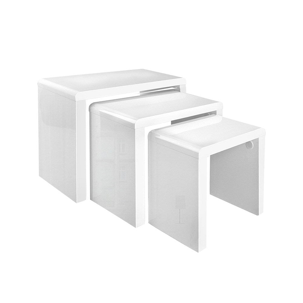 Nesting Coffee Table Set of 3 - Glossy White