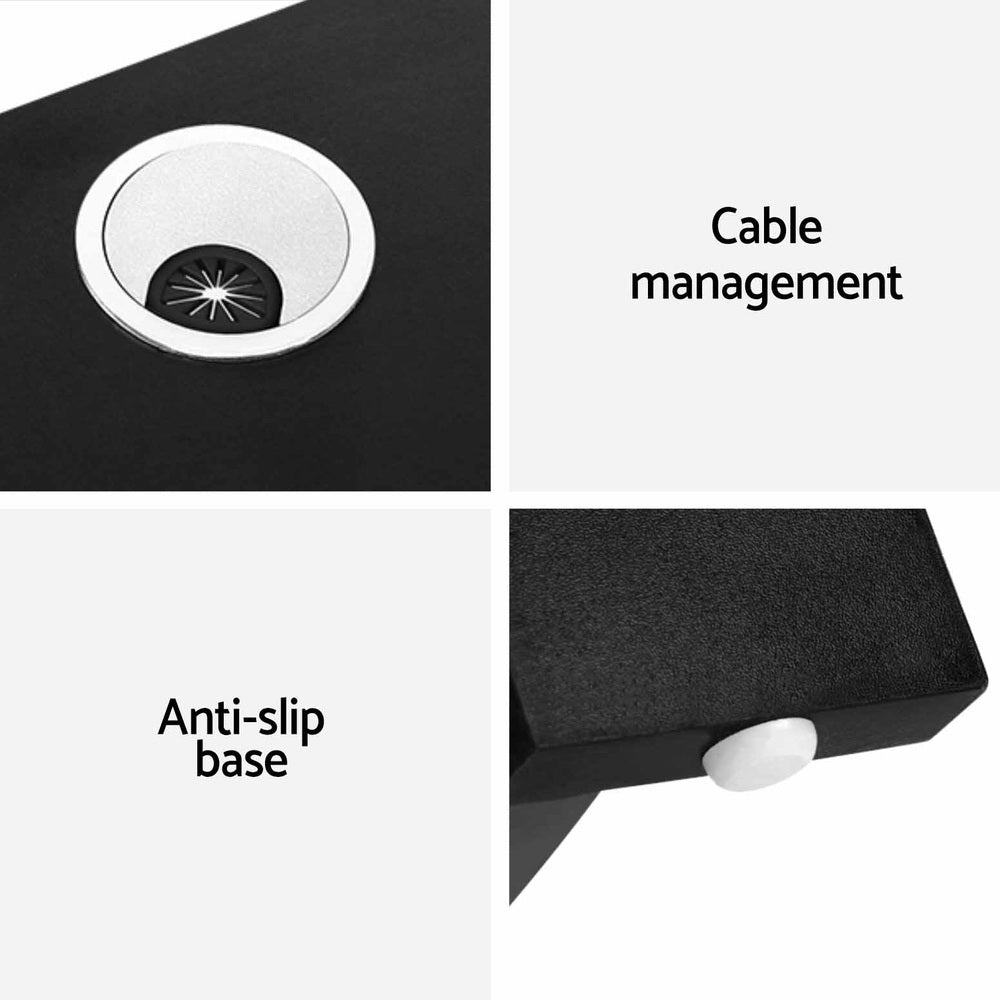 Ronald Computer Desk Shelf L-Shape 136CM - Black