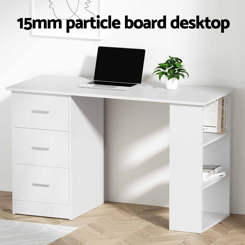 Bobb Computer Desk Drawer Shelf Cabinet 120CM - White