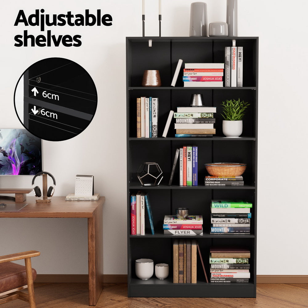 Anton Bookshelf 5 Tiers - Black