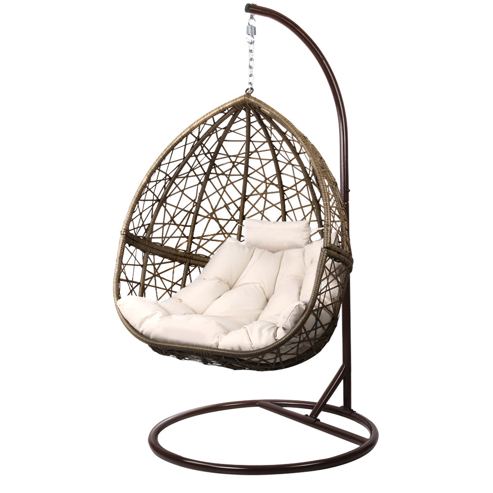 Outdoor Egg Swing Chair Wicker Rattan - Latte
