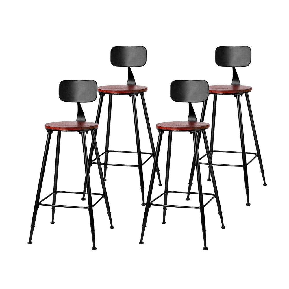 Set of 4 Alex Vintage Bar Stools Metal Chairs