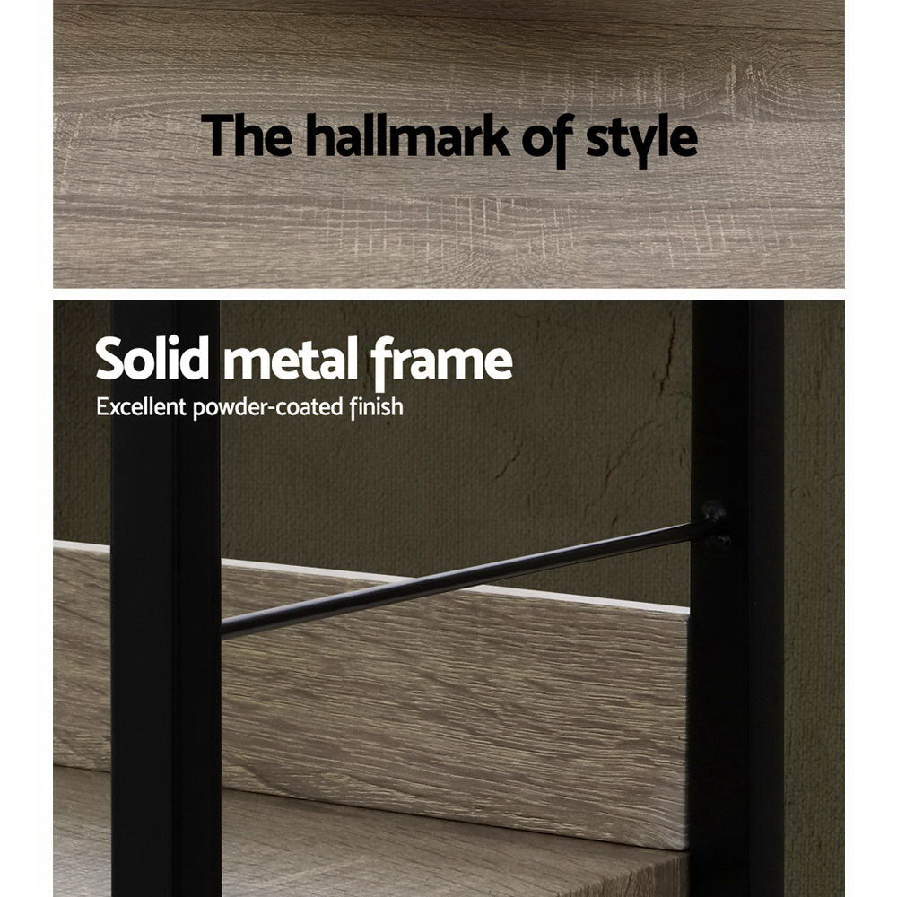 Noe Bookshelf 4 Tiers - Black and Oak