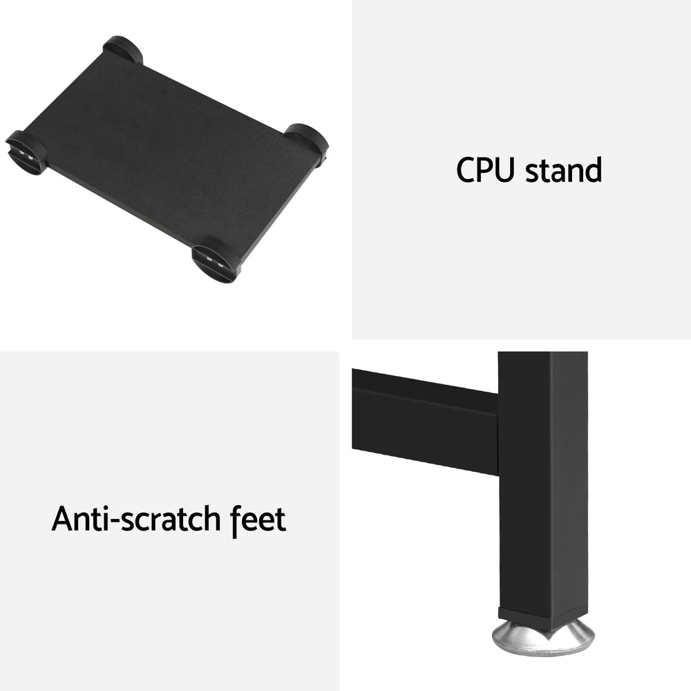 Computer Desk L-Shape CPU Stand 147CM - Black