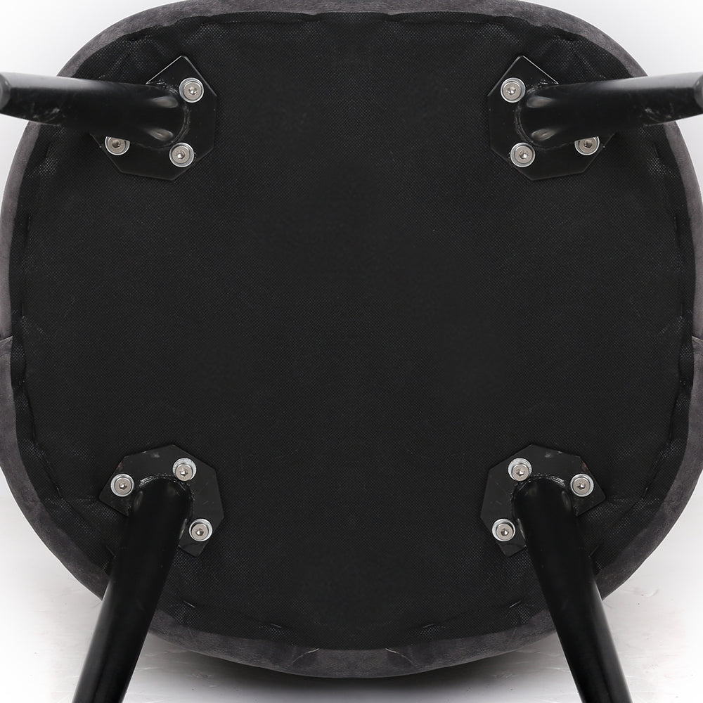 Set of 2 Brody Velvet Dining Chairs Solid Curved - Dark Grey