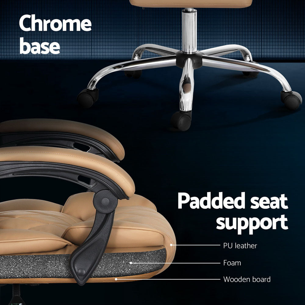 Camelon Executive Office Chair Leather Recliner - Espresso