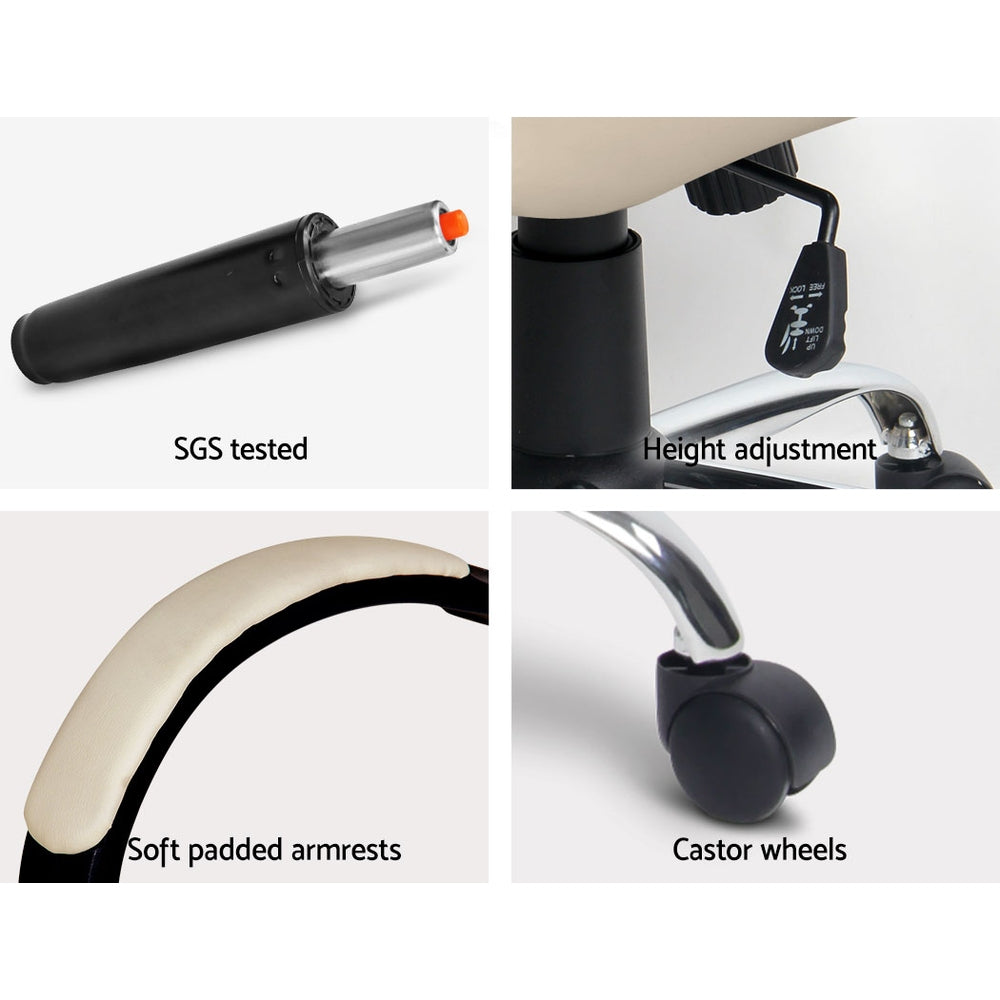 Rainier Executive Office Chair Leather Tilt - Beige