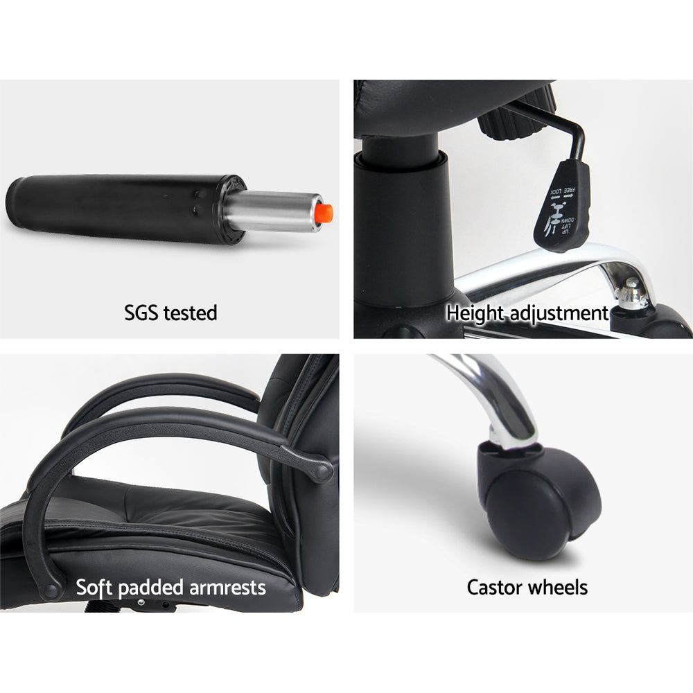 Rainier Executive Office Chair Leather Tilt - Black