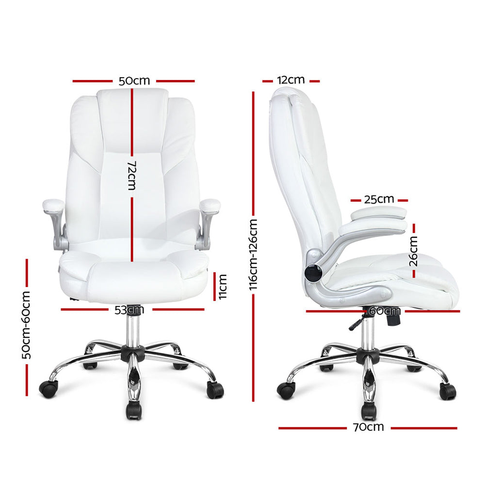 Kea Executive Office Chair Leather Tilt - White