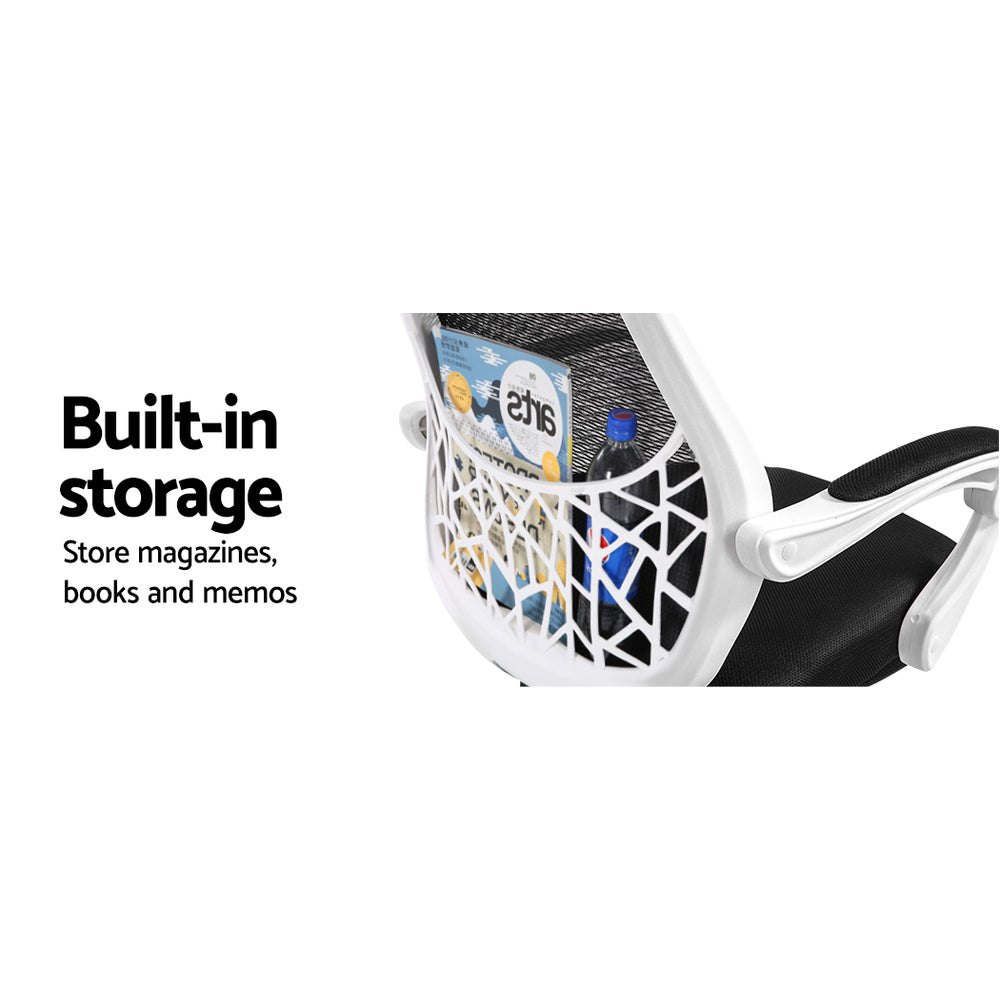 Mosaic Mesh Office Chair Recliner - Black & White