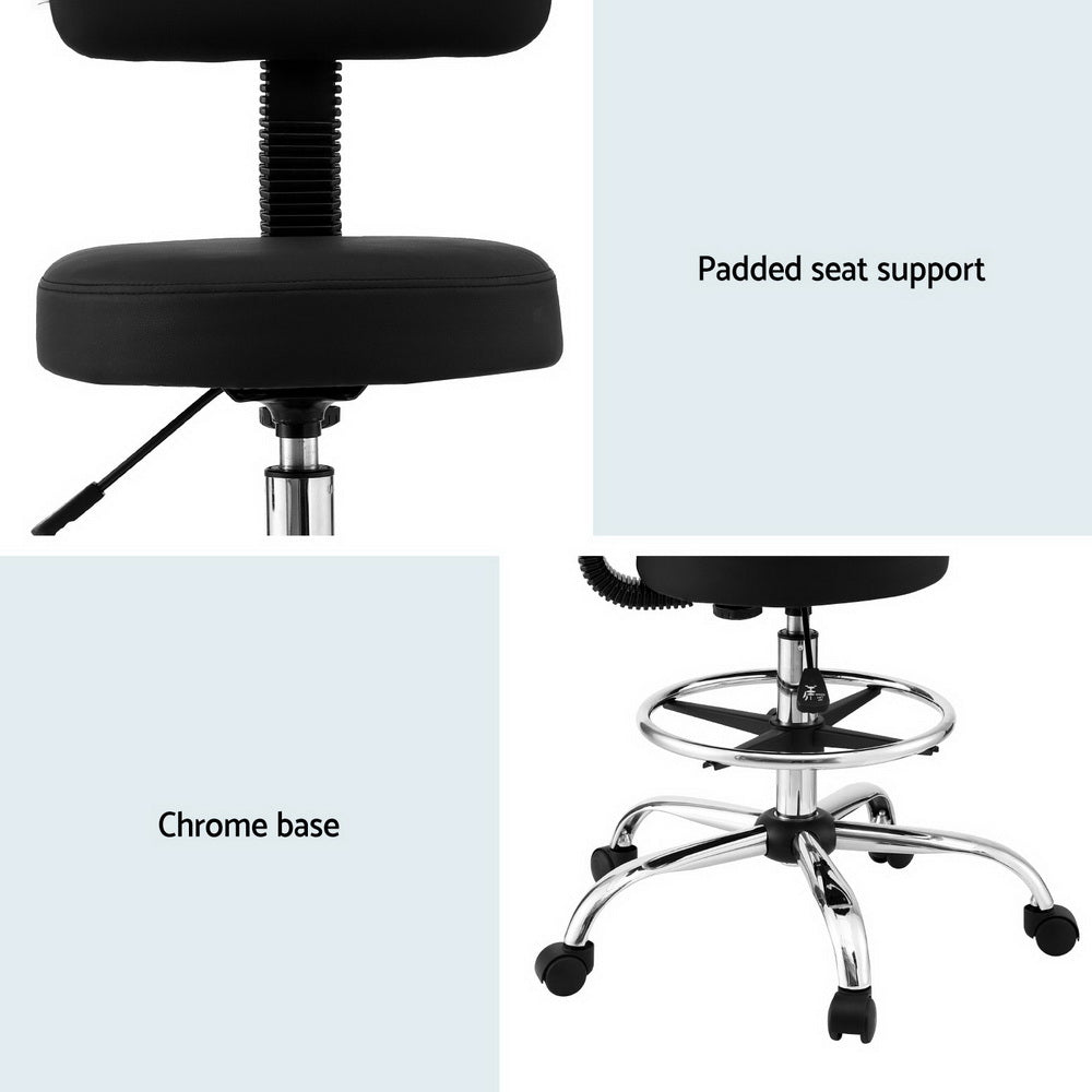Office Chair Drafting Chair Ergonomic - Black