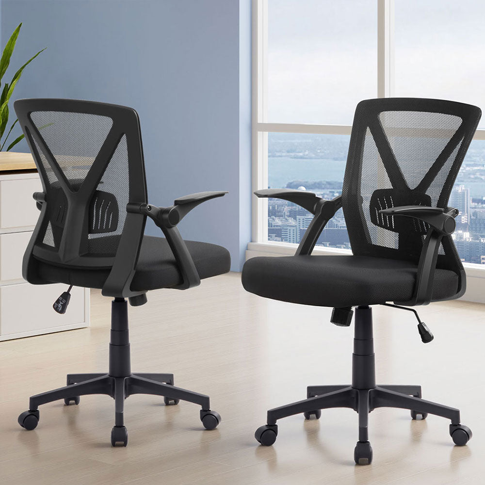 Set of 2 Nile Mesh Office Chair Mid Back - Black