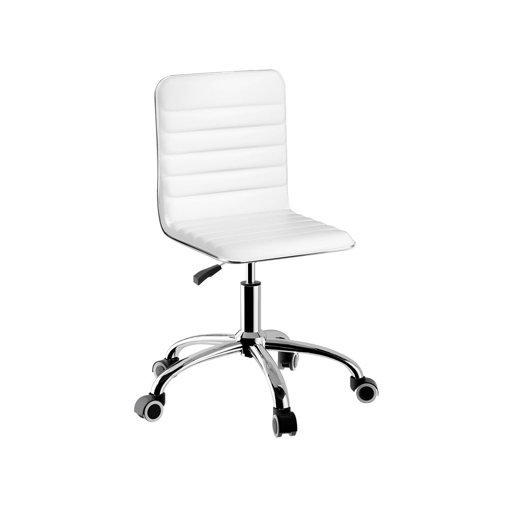 Office Chair Conference Chairs Low Back - Leather White