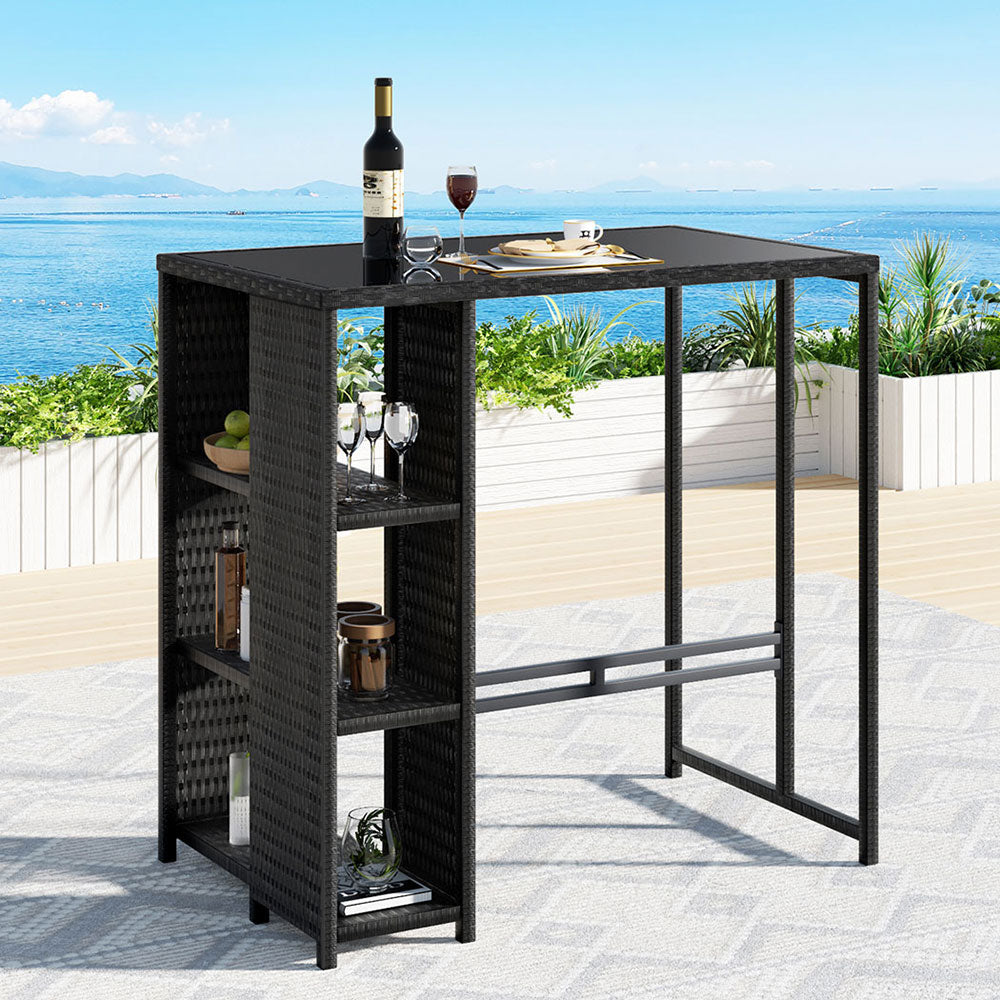 Outdoor Wicker Bar Table