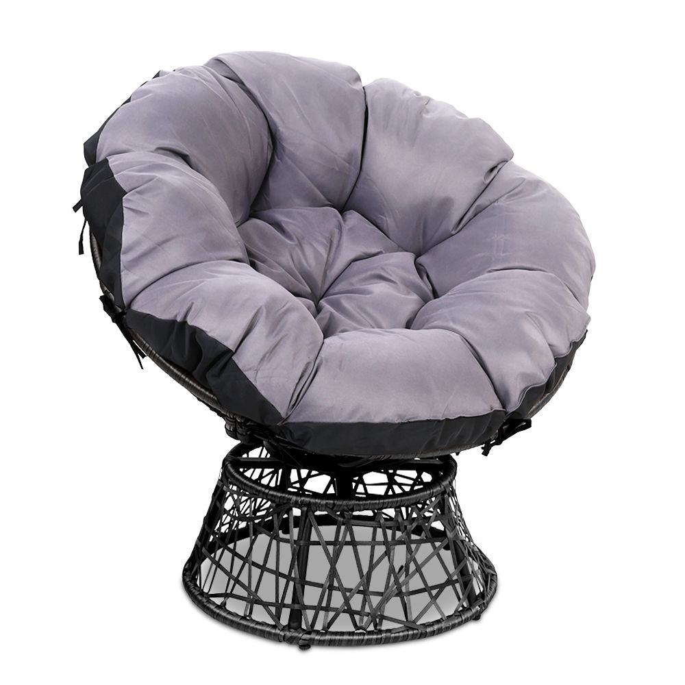 Outdoor Papasan Chair Wicker - Black