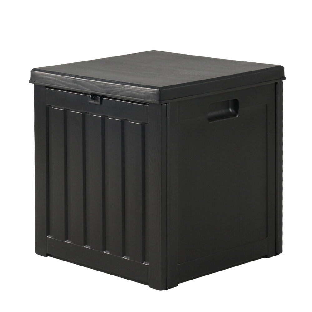 Outdoor Storage Box 80L Container Lockable Garden Toy Tool Shed Black