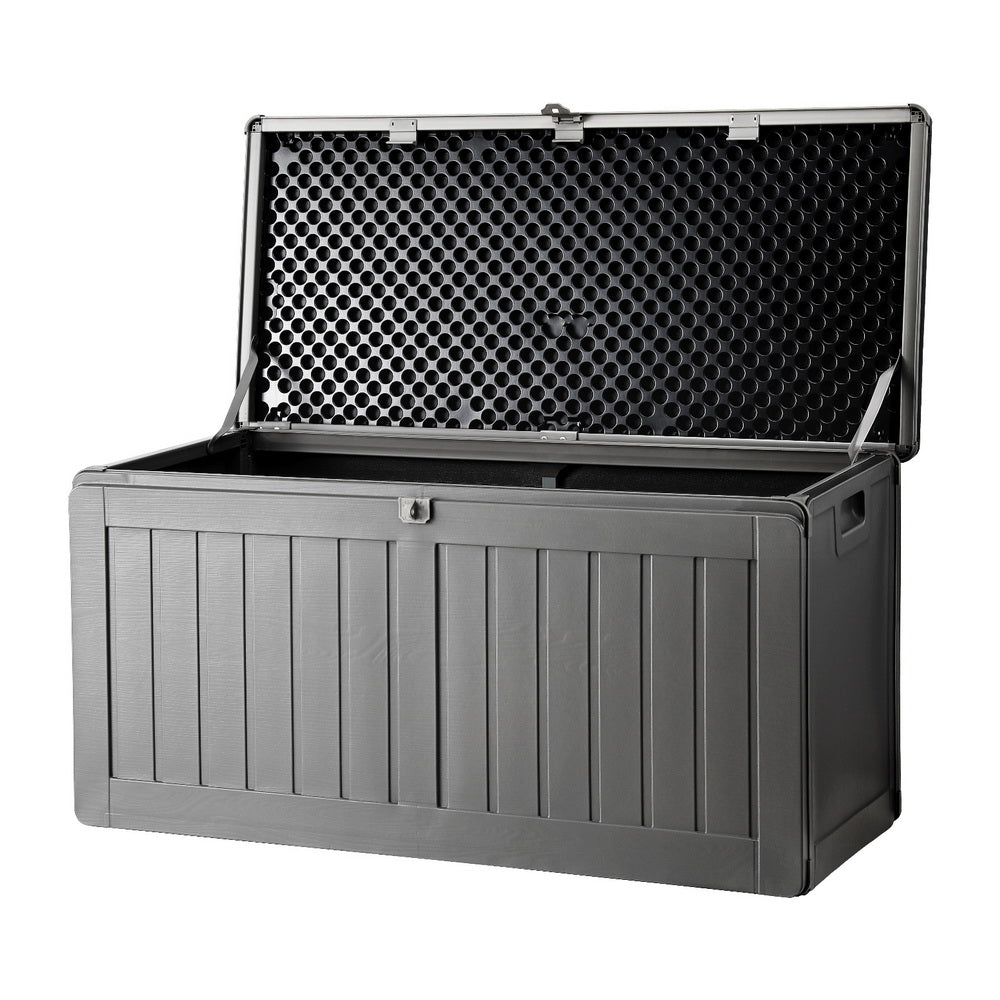 Outdoor Storage Box 190L Container Lockable Garden Bench Tool Shed - Black