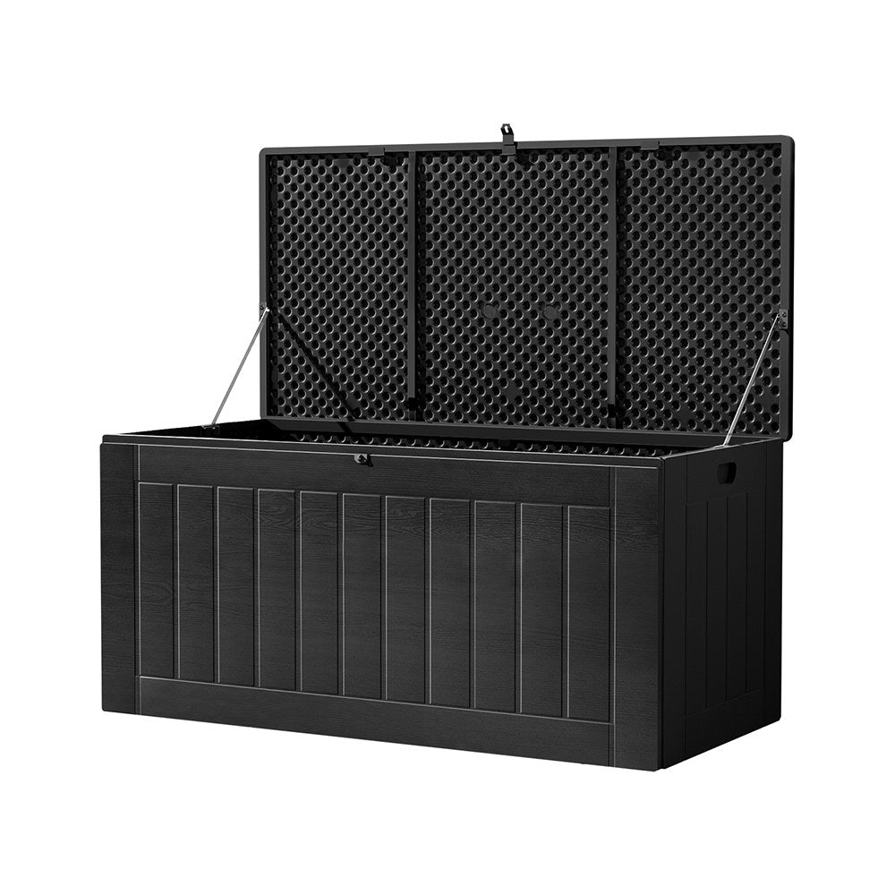 Outdoor Storage Box 830L Container Lockable Bench Tool Shed - Black