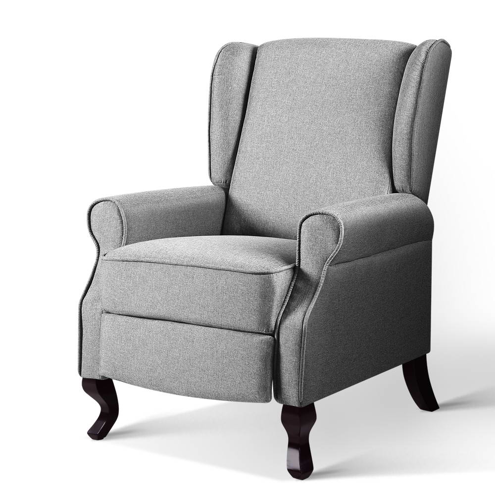 Domini Recliner Armchair - Grey Fabric
