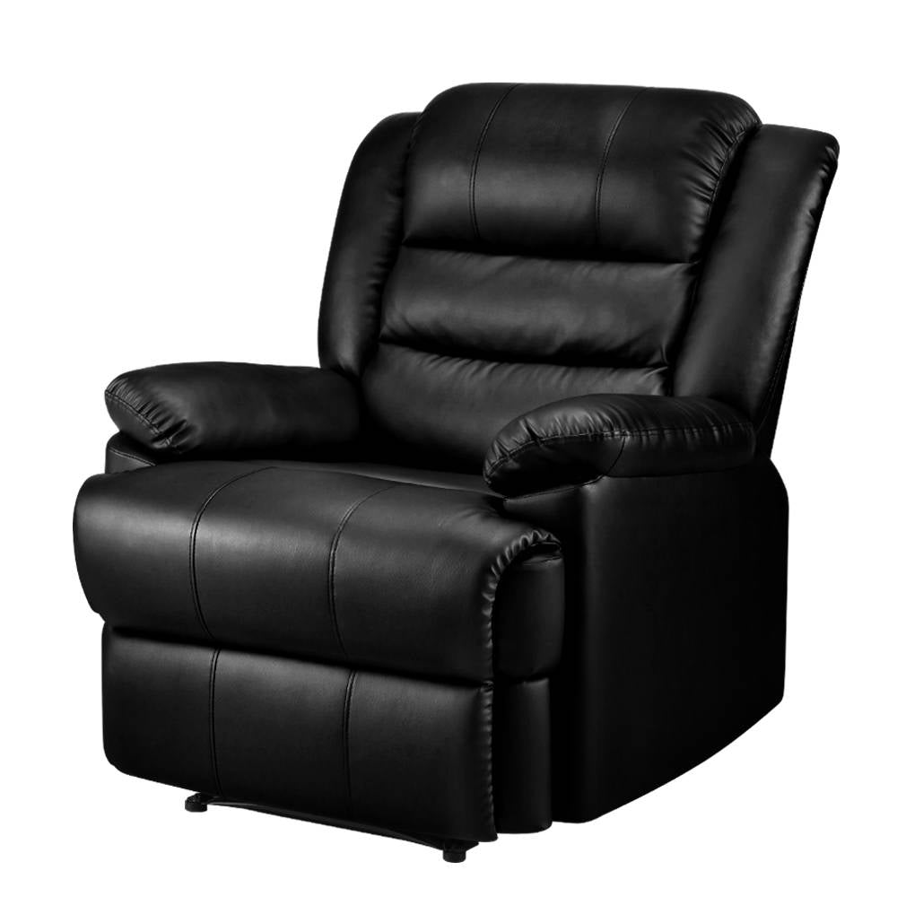 Cissy Recliner Chair Leather - Black