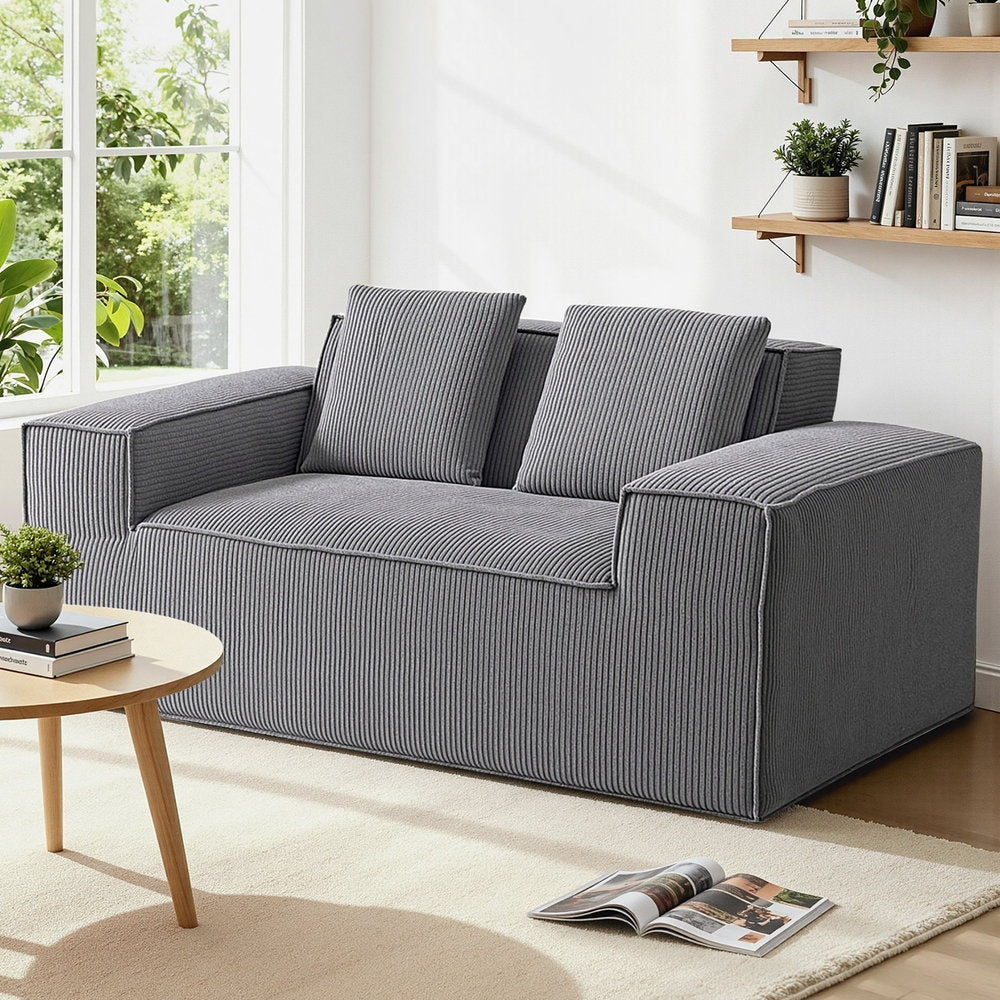 Loveseat 2-Seater Sofa - Grey