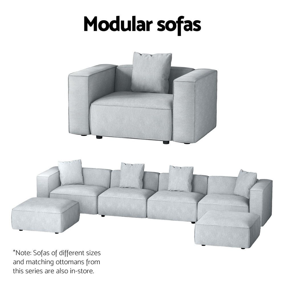 Alvin Modular Sofa Chaise Set 4-Seater - Grey