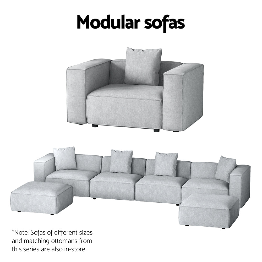 Alvin Modular Sofa Chaise Set 6-Seater - Grey
