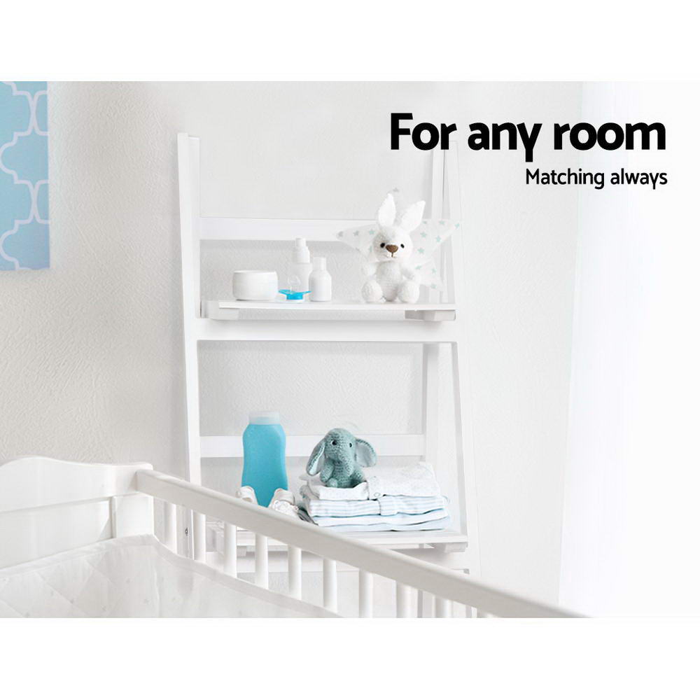 Zane Bookshelf Corner Shelf 3 Tiers - White